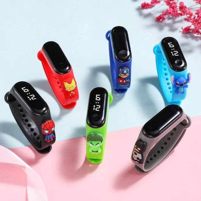Cartoon Marvel Children's Watch Fashion Watches Electronic Digital LED Display Watches Waterproof Holiday Gift Kids Watches