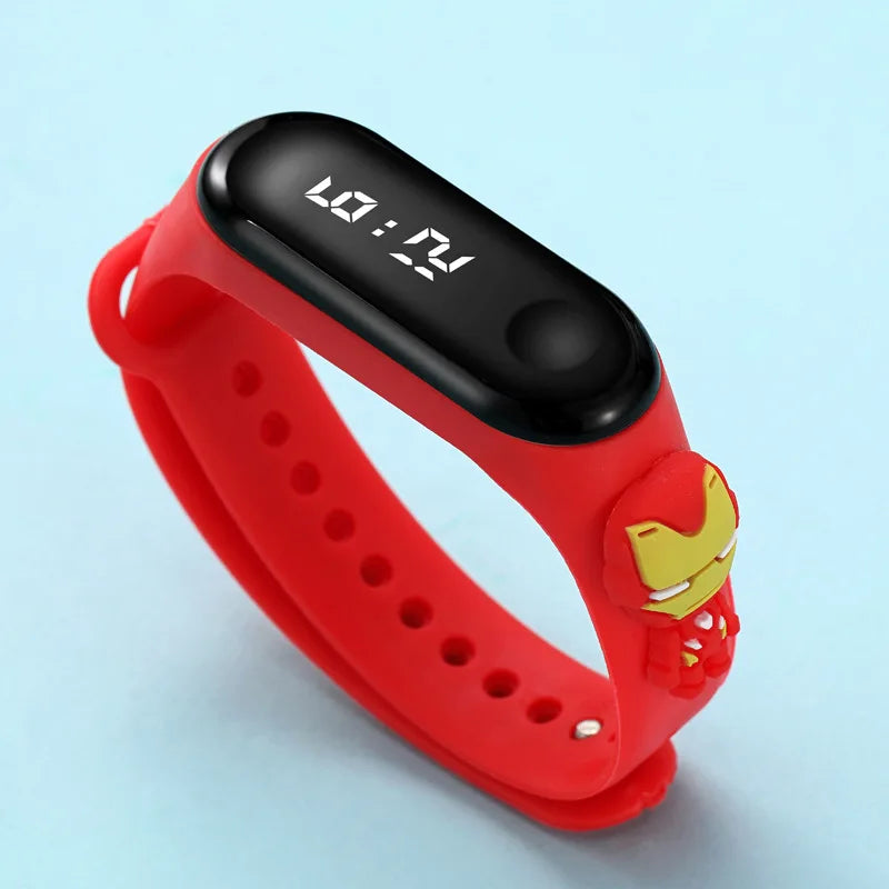 Cartoon Marvel Children's Watch Fashion Watches Electronic Digital LED Display Watches Waterproof Holiday Gift Kids Watches