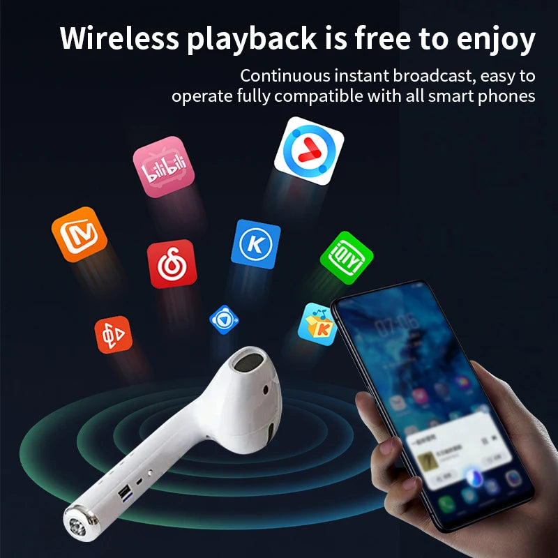 Wireless Speaker AirPods Model With Oversized Shape Spoof Subwoofer GiantSecond Generation Big Headphones Inserted U Disk TF