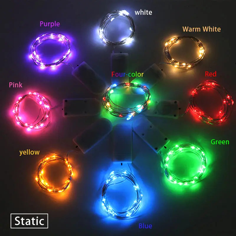 LED String Lights 2M 20 LEDs CR2032 Battery Box Powered IP65 Waterproof for Party Wedding Indoor Christmas Decoration