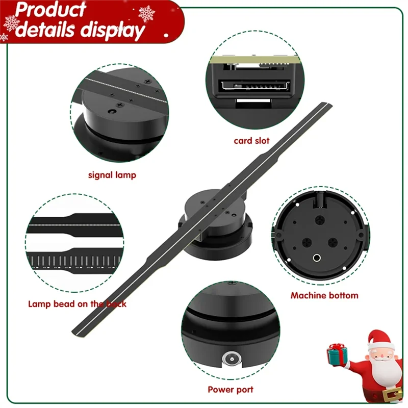 A19F-42Cm 3D Hologram Projector Fan LED Sign Holographic Player Support Image Bar Party Advertising Display Light