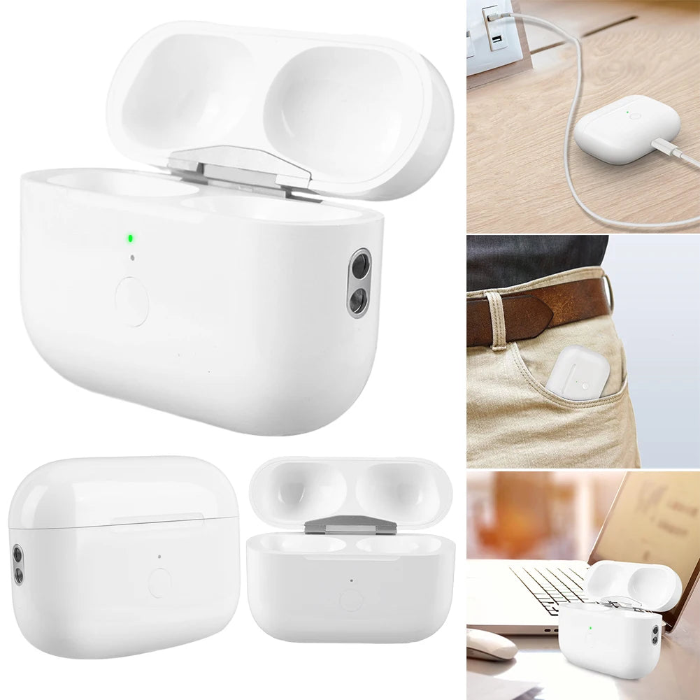600/450mAh Wireless Charging Box For AirPods Pro 2nd 2022 & 1st 2019 Gen Replacement Charging Case with BT Pairing Sync Button