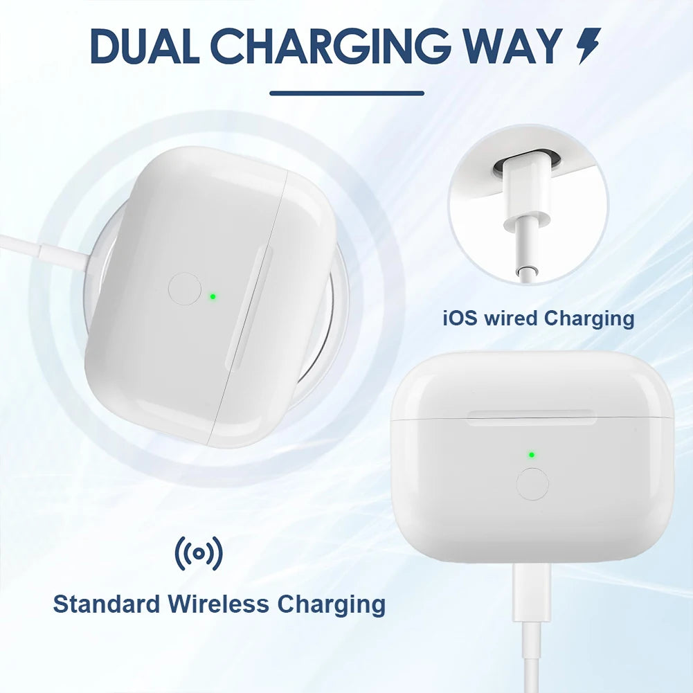 600/450mAh Wireless Charging Box For AirPods Pro 2nd 2022 & 1st 2019 Gen Replacement Charging Case with BT Pairing Sync Button