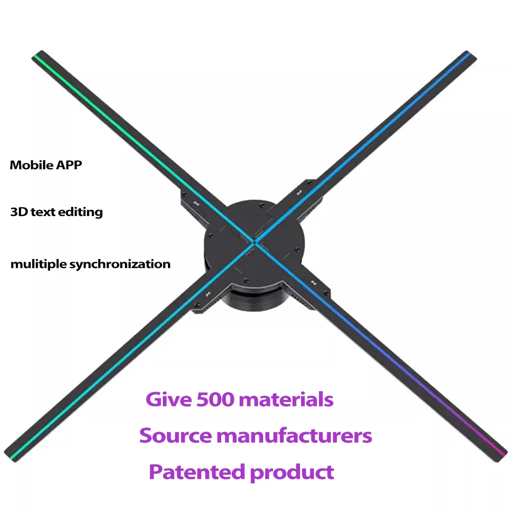 52cm 3D Hologram Fan Projector HD LED Holographic Player Advertising Display Machine WiFi APP Remote Control for Shopping Mall