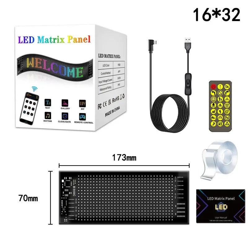 Led Eyes For Truck Led Matrix Panel RGB LED Car Panel DIY Programmable Bluetooth App Control Scrolling Light