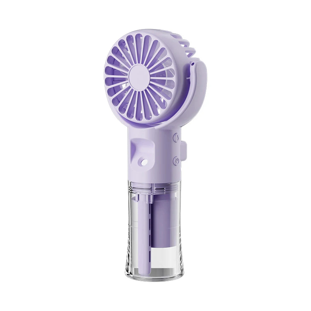 Mini Handheld Humidifier Fan Portable Mist Fan USB Rechargeable Battery Fast Charging Water Spray Hand Fan with Humidifier
