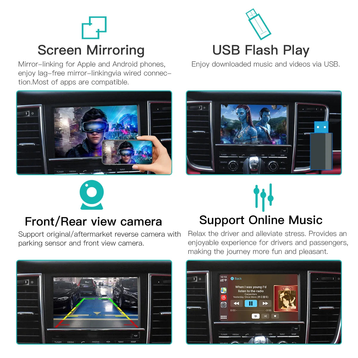 AUTOABC Wireless Carplay Module for Porsche PCM3.1 Cayenne Macan 911 Panamera Bosxter Android Auto Car Accessories Airplay carp
