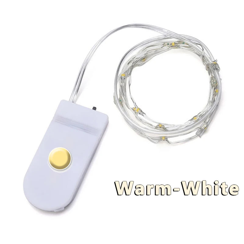 LED String Lights 2M 20 LEDs CR2032 Battery Box Powered IP65 Waterproof for Party Wedding Indoor Christmas Decoration