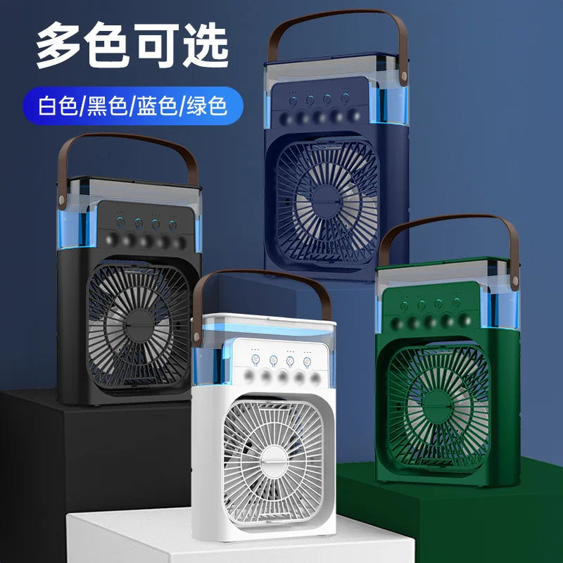 5-Nozzle Mist Spray Fan - Powerful Yet Quiet USB Desk Fan with Cooling Humidification, Perfect for Student Dorm,Office Workspace