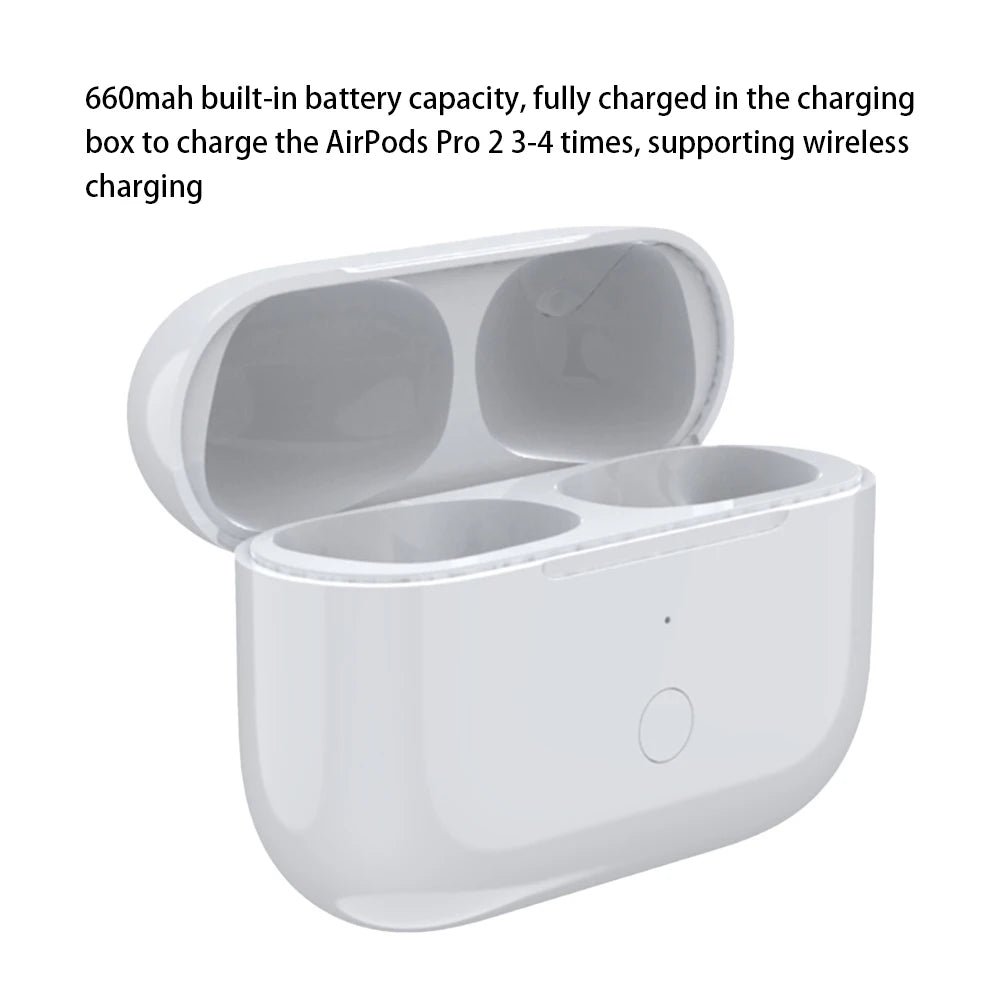 600/450mAh Wireless Charging Box For AirPods Pro 2nd 2022 & 1st 2019 Gen Replacement Charging Case with BT Pairing Sync Button