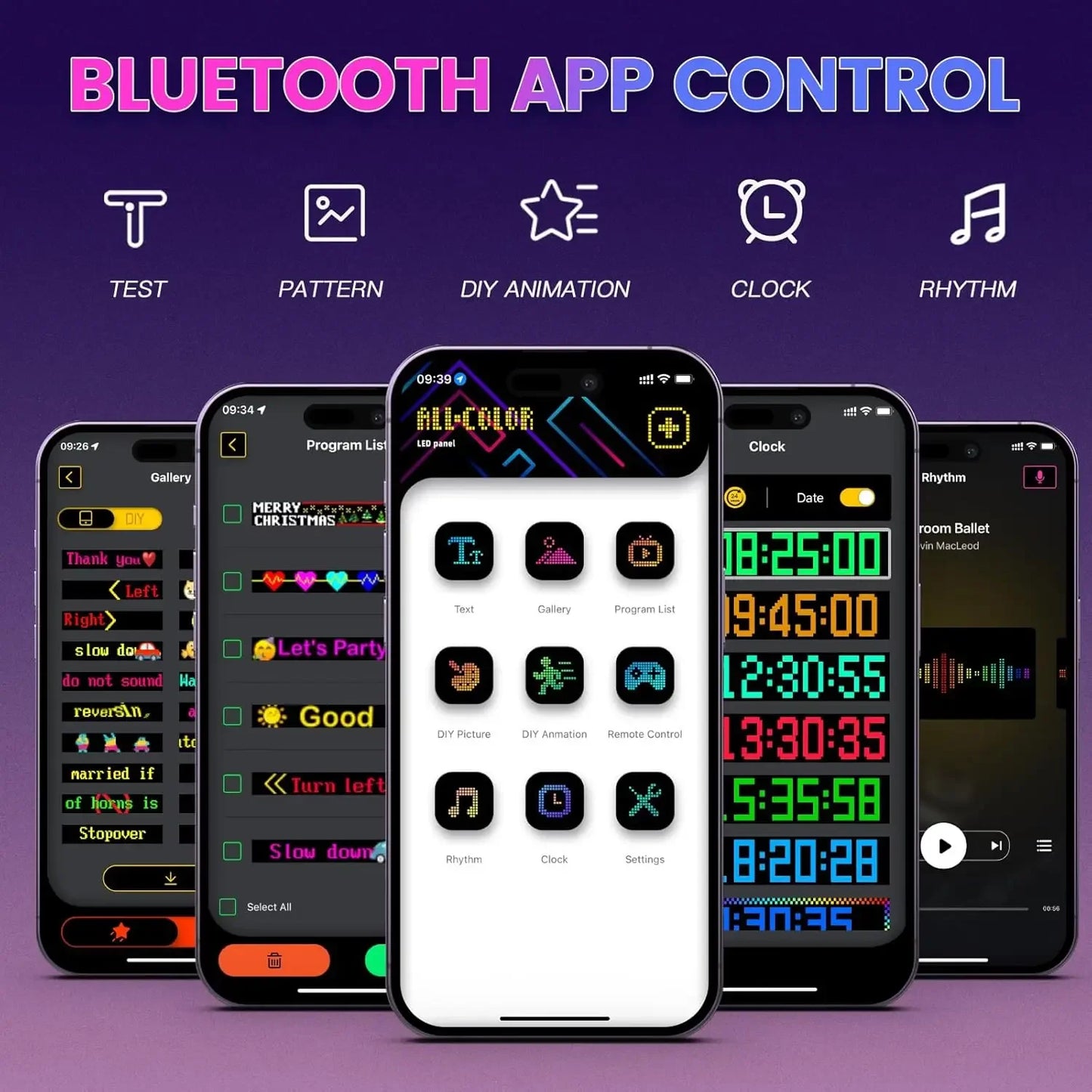 Led Eyes For Truck Led Matrix Panel RGB LED Car Panel DIY Programmable Bluetooth App Control Scrolling Light
