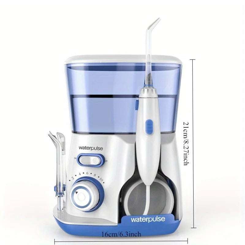 Waterpulse V300 800ml Electric Water Flosser High Pressure Oral Irrigator For Teeth Cleaning Braces Gum Care 5 Nozzles Portable
