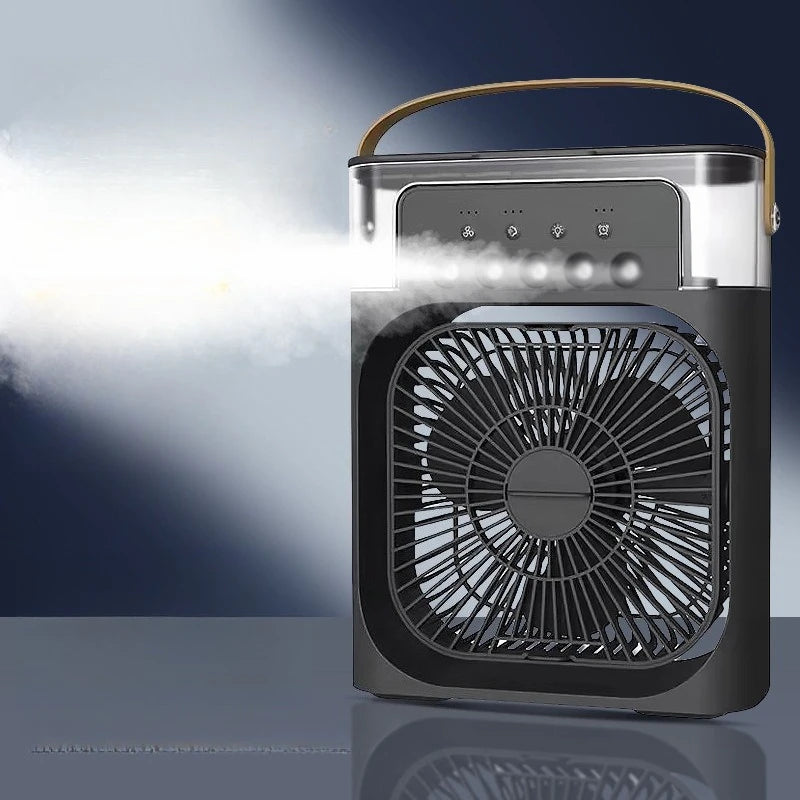 5-Nozzle Mist Spray Fan - Powerful Yet Quiet USB Desk Fan with Cooling Humidification, Perfect for Student Dorm,Office Workspace