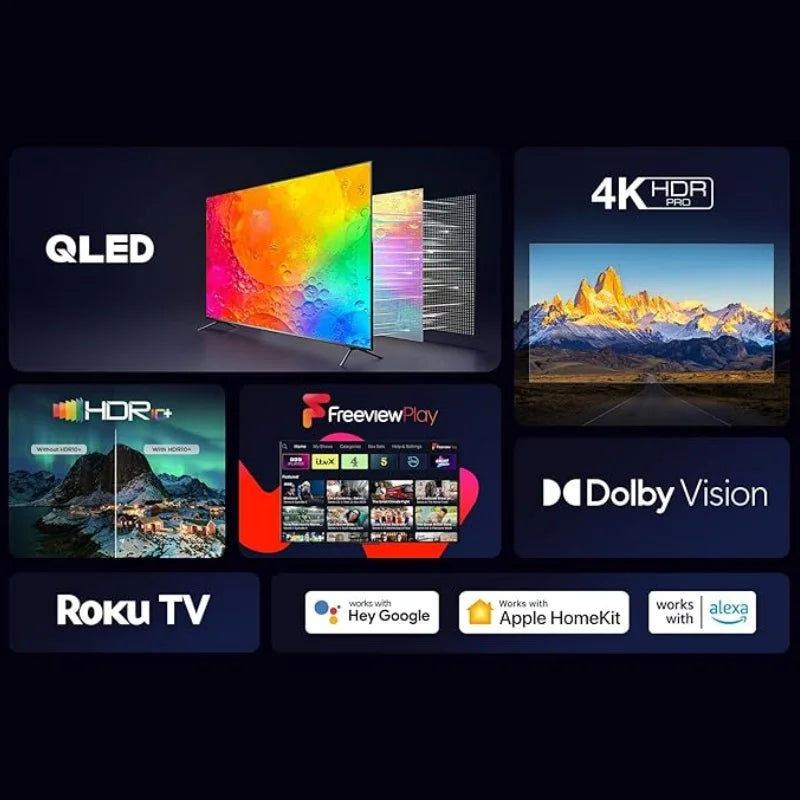 TCL 43RC650K 43-inch QLED Pro Television, 4K Ultra HD, Roku TV ,43RC650K