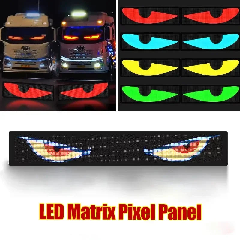Led Eyes For Truck Led Matrix Panel RGB LED Car Panel DIY Programmable Bluetooth App Control Scrolling Light