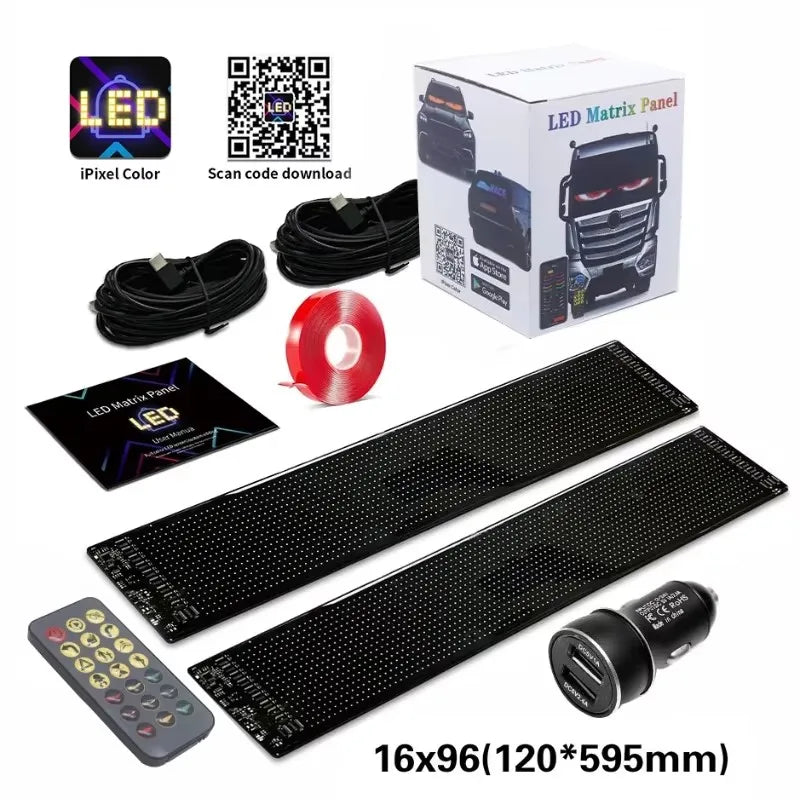 Led Eyes For Truck Led Matrix Panel RGB LED Car Panel DIY Programmable Bluetooth App Control Scrolling Light