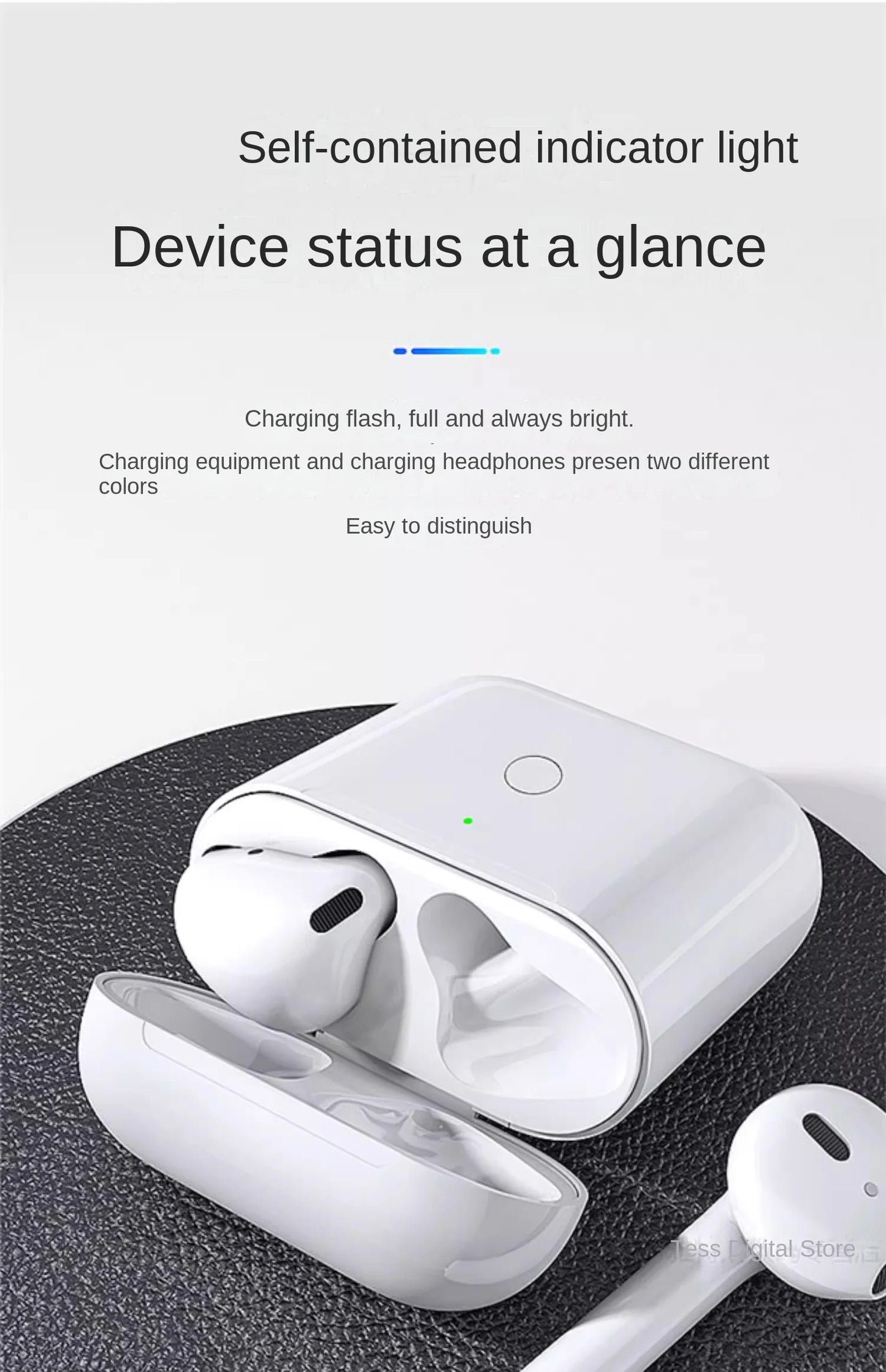 Wireless Charging Case for AirPods Pro 2nd and 1st Gen with Bluetooth-Compatible Sync Button and 450mAh Battery Airpods3 4 Charg