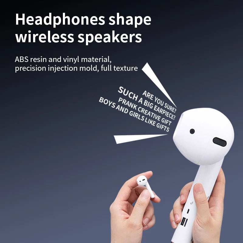 Wireless Speaker AirPods Model With Oversized Shape Spoof Subwoofer GiantSecond Generation Big Headphones Inserted U Disk TF