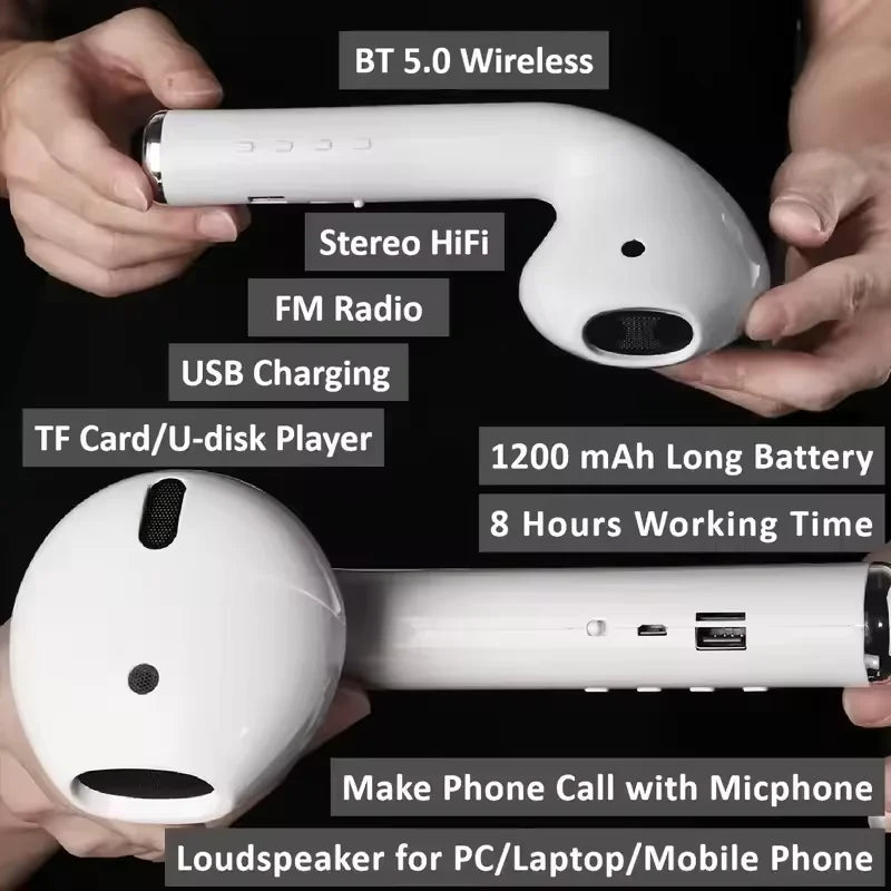 Wireless Speaker AirPods Model With Oversized Shape Spoof Subwoofer GiantSecond Generation Big Headphones Inserted U Disk TF
