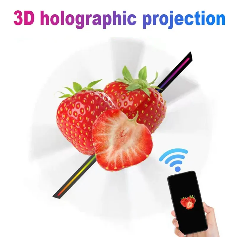 A19F-42Cm 3D Hologram Projector Fan LED Sign Holographic Player Support Image Bar Party Advertising Display Light