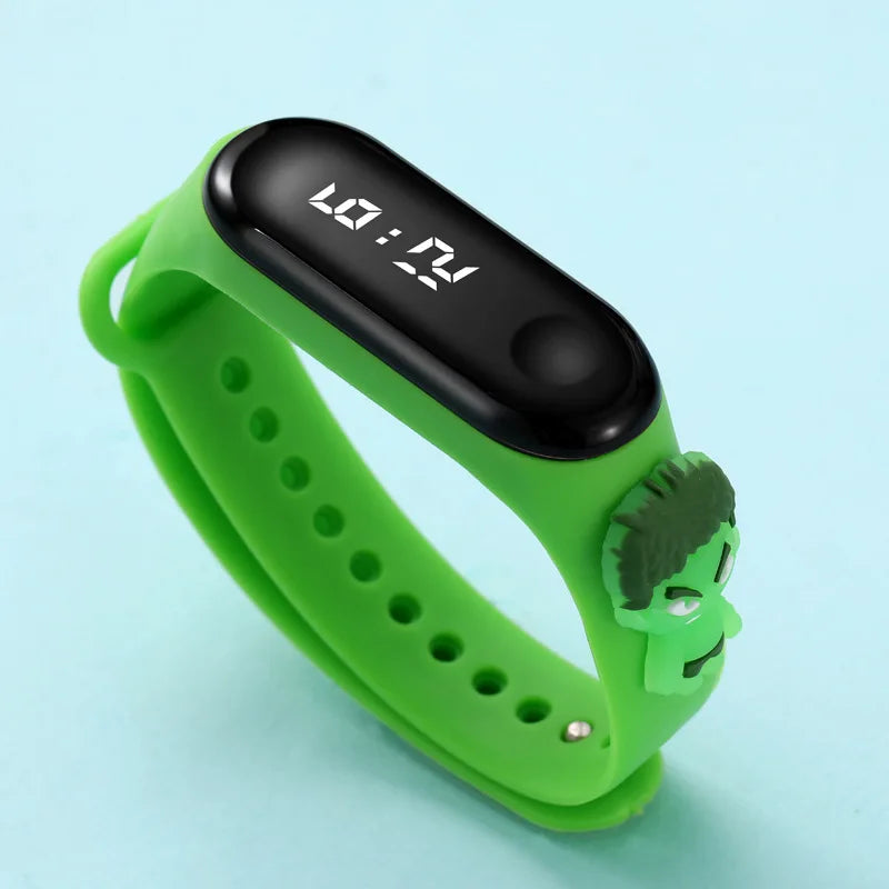 Cartoon Marvel Children's Watch Fashion Watches Electronic Digital LED Display Watches Waterproof Holiday Gift Kids Watches