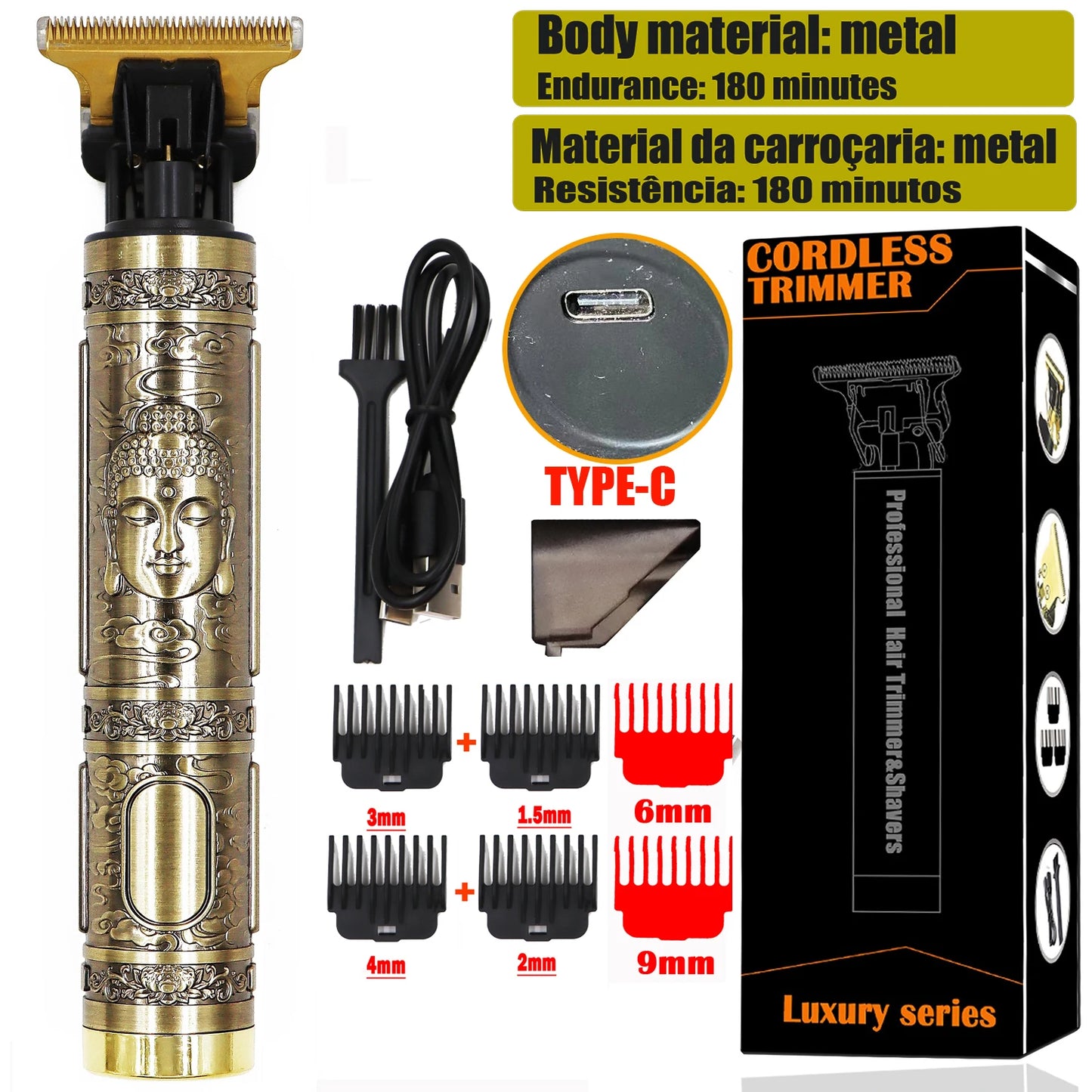 Vintage T9 Hair Clipper Beard Shaving Body Hair Trimmer Clippers Electric Men Haircut Machine 0mm Barber Shaver