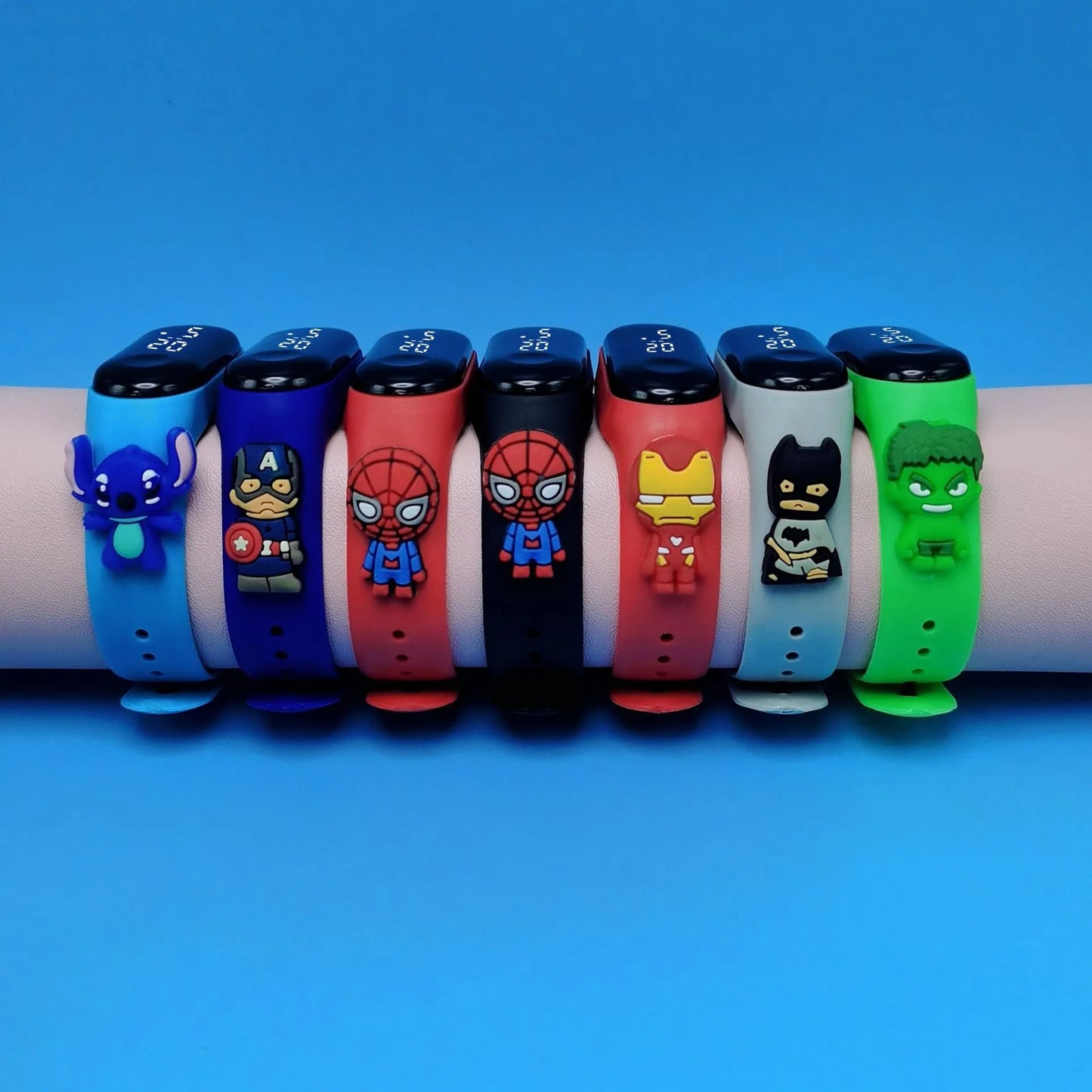 Cartoon Marvel Children's Watch Fashion Watches Electronic Digital LED Display Watches Waterproof Holiday Gift Kids Watches