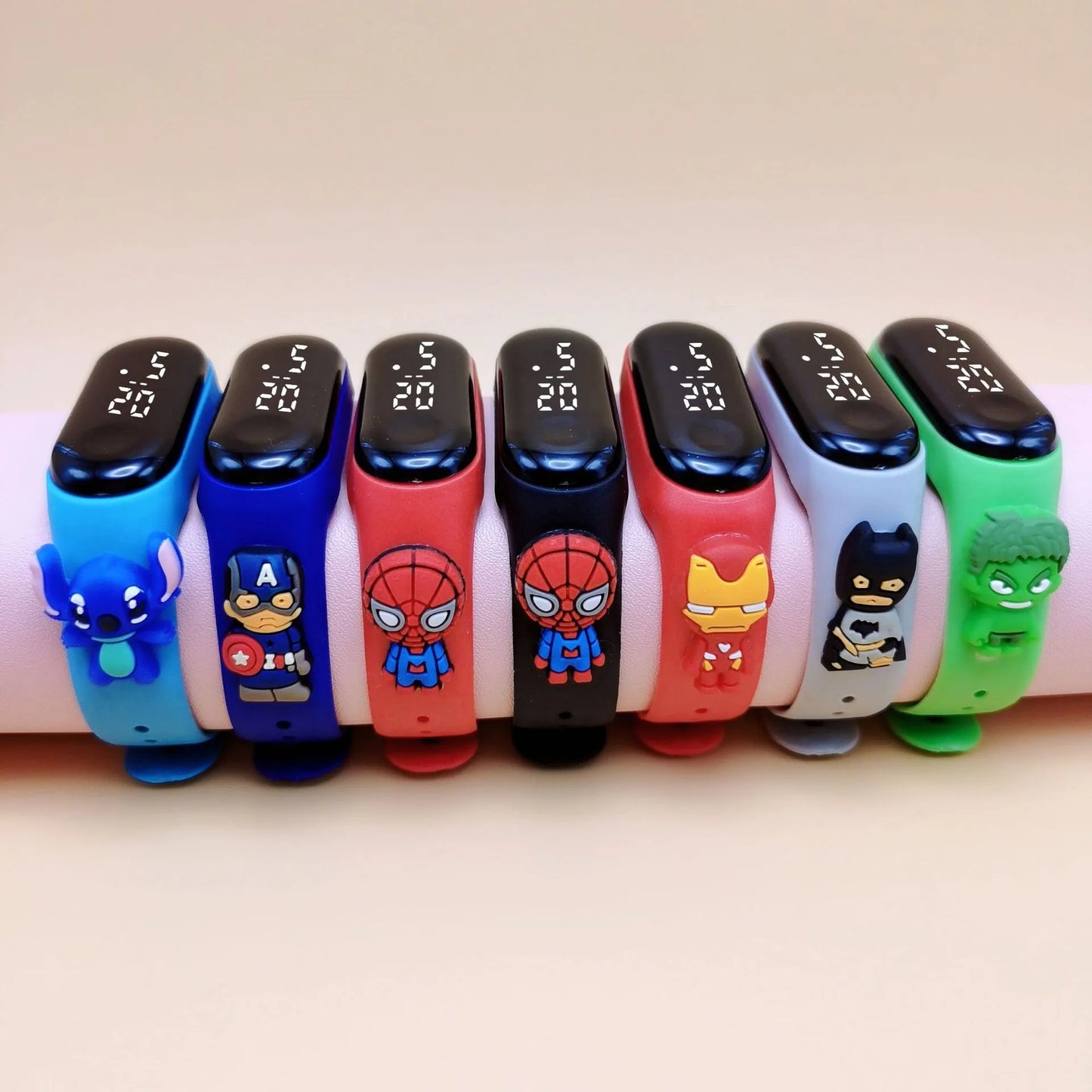 Cartoon Marvel Children's Watch Fashion Watches Electronic Digital LED Display Watches Waterproof Holiday Gift Kids Watches