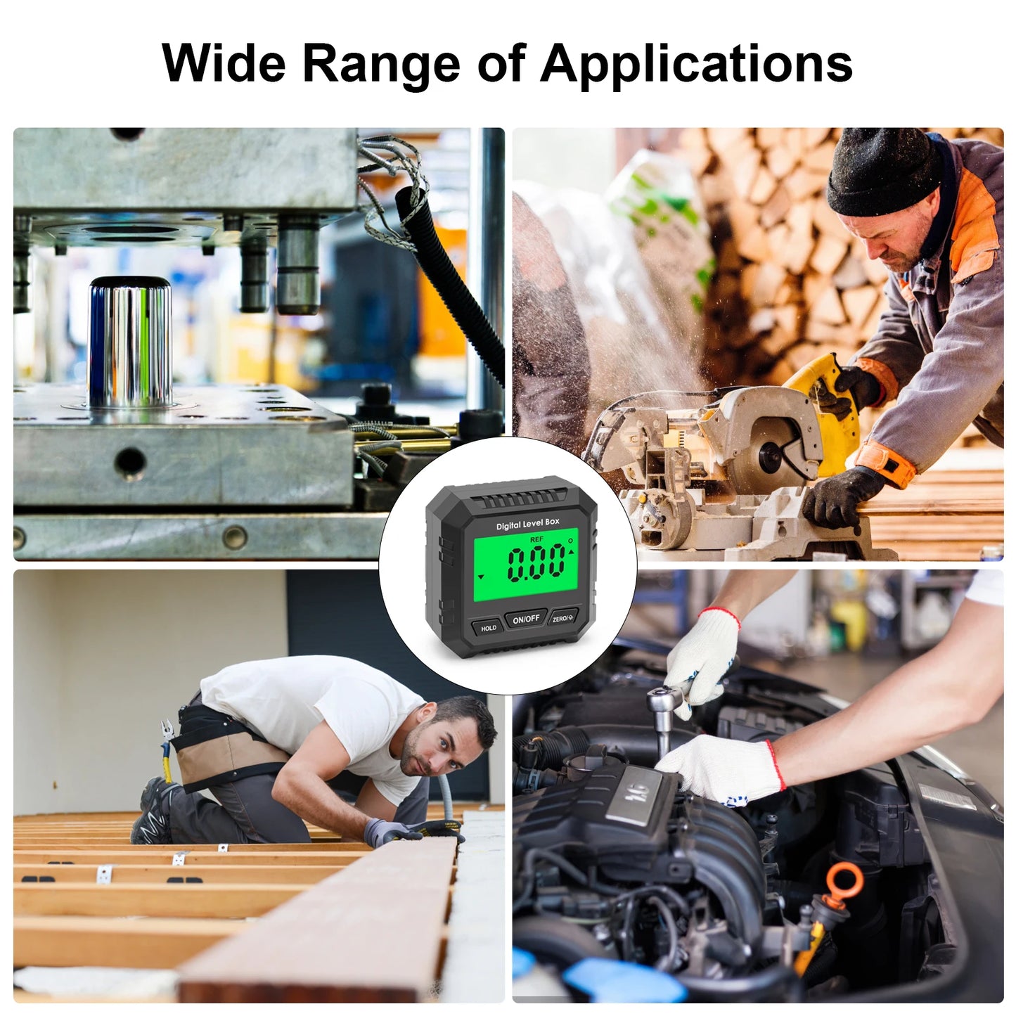 Digital Inclinometer Electronic Goniometer 360° Angle Meter Level Angle Gauge Bevel Protractor Slope Measure Magnetic Base