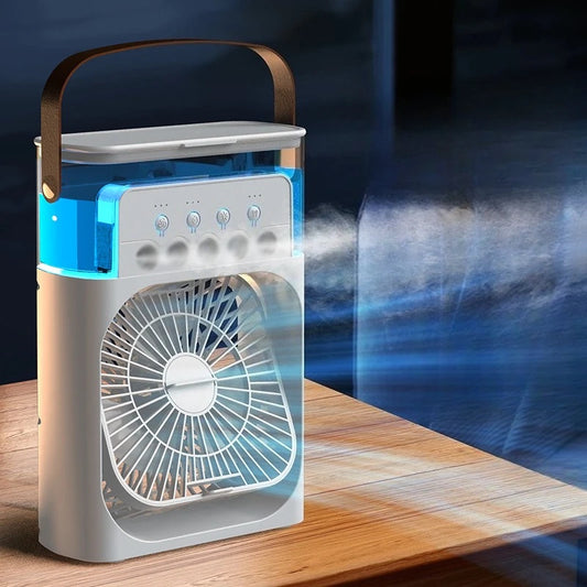 5-Nozzle Mist Spray Fan - Powerful Yet Quiet USB Desk Fan with Cooling Humidification, Perfect for Student Dorm,Office Workspace